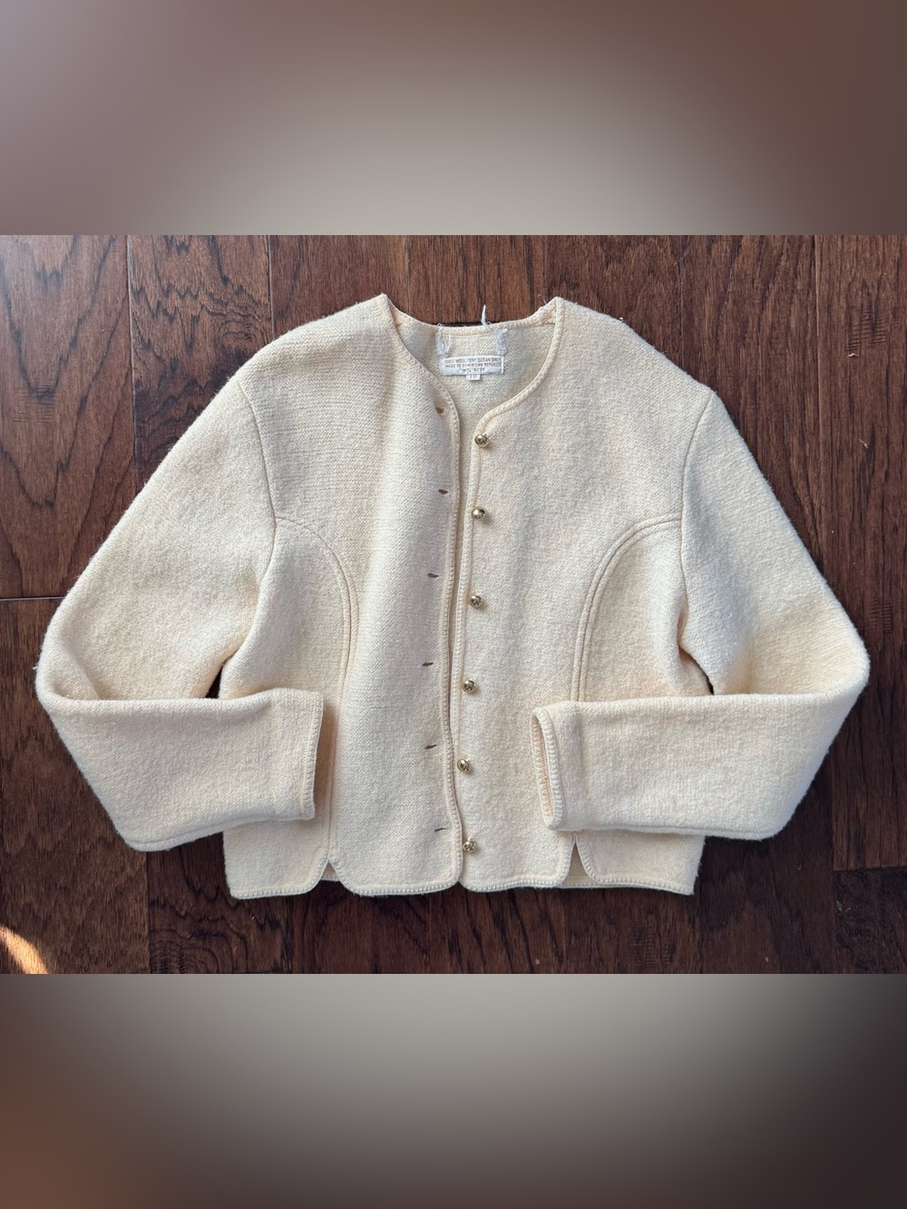 vintage Tally Ho boiled wool button-front cardigan jacket 10
